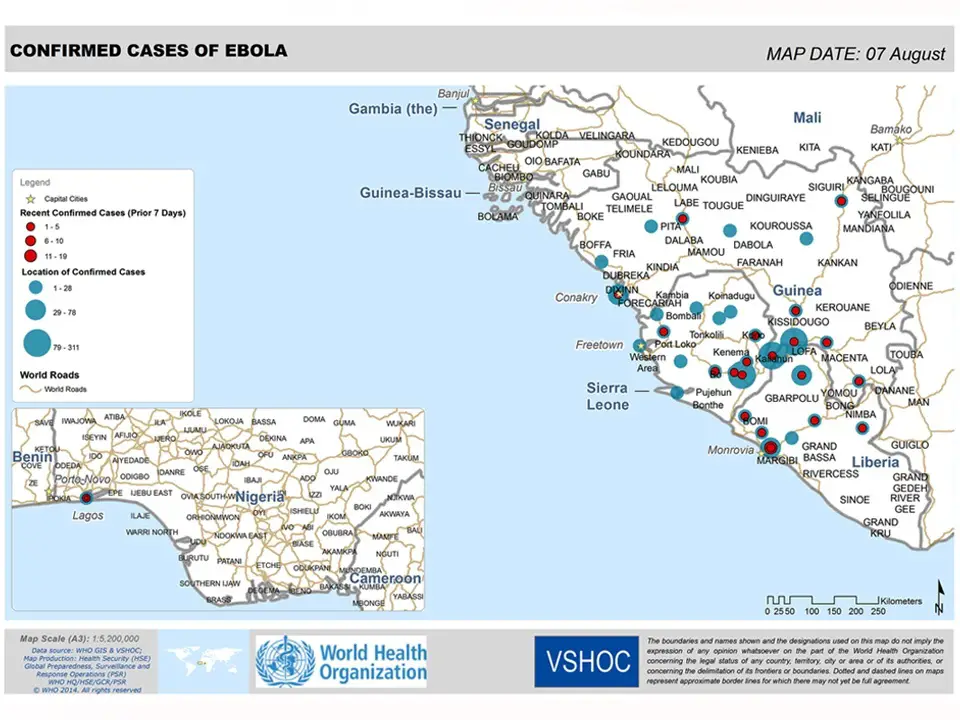 Latest Report: Confirmed Cases of Ebola in African Region