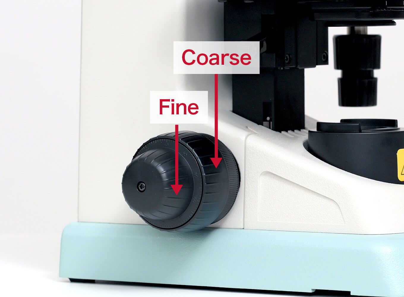 Coarse and fine adjustment knob of a microscope - Coarse and fine adjustment knob of a microscope