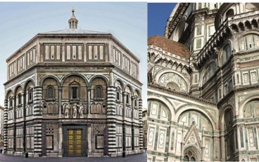 Florence cathedral and baptistry - Florence cathedral and baptistry before and after bio cleaning