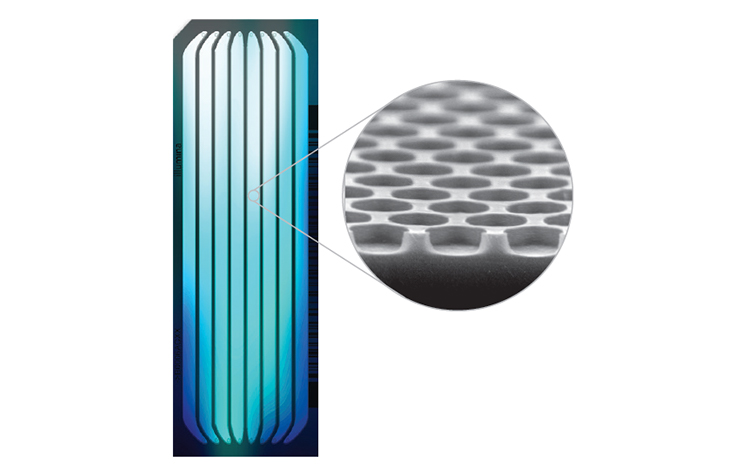 Illumina Patterened flow cell - Illumina Patterened flow cell. Source:https://www.illumina.com/science/technology/next-generation-sequencing/sequencing-technology/patterned-flow-cells.
