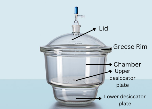 Parts of desiccator - Parts of a standard desiccator