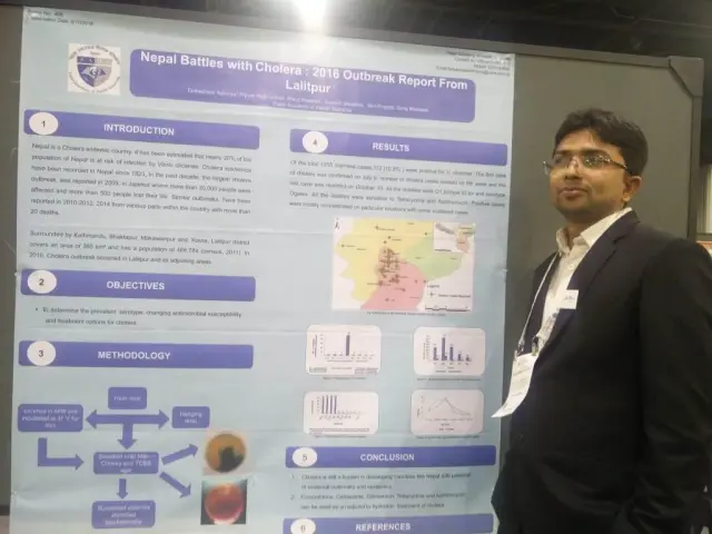 Tankeshwar Acharya Poster presentation, presenting 2016 cholera outbreak report of Nepal - Poster presentation presenting the 2016 cholera outbreak report of Nepal