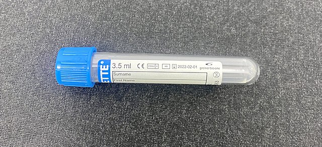 Blue blood collection tubes - Blue Vacutainer