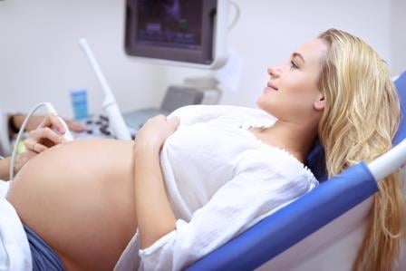 - Pregnant woman on ultrasound
