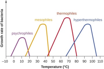 Psychrophiles, Mesophiles, Thermophiles