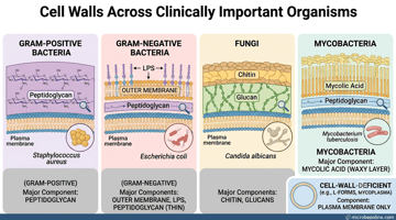 Cell Walls Across Clinically Important Organisms: Bacteria, Fungi, and Beyond