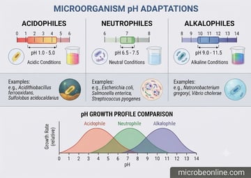 pH Requirements of Microorganisms
