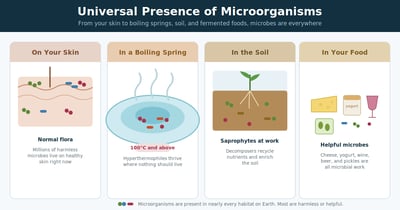 Universal Presence of Microorganisms: Why Microbes Are Everywhere