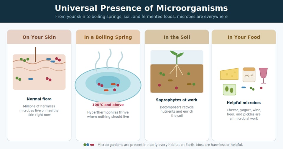 Universal Presence of Microorganisms: Why Microbes Are Everywhere