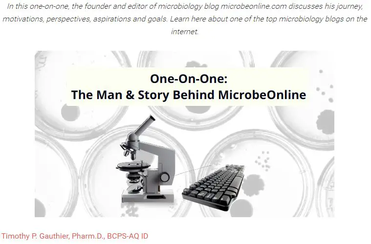 How I became Microbiologist- my interview in idstewardship