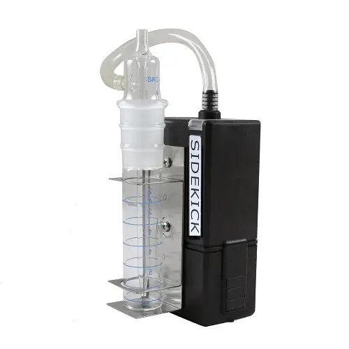 glass impinger with pump and holder