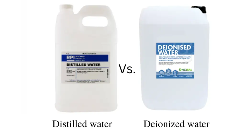 Distilled water vs deionized water